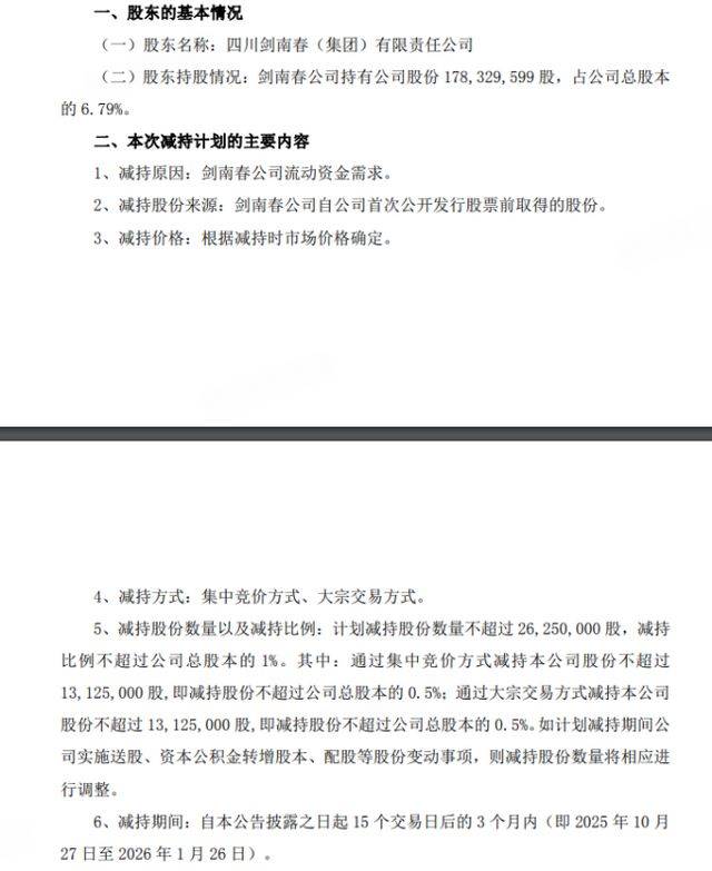 剑南春25年首次减持华西证券!套现2.55亿