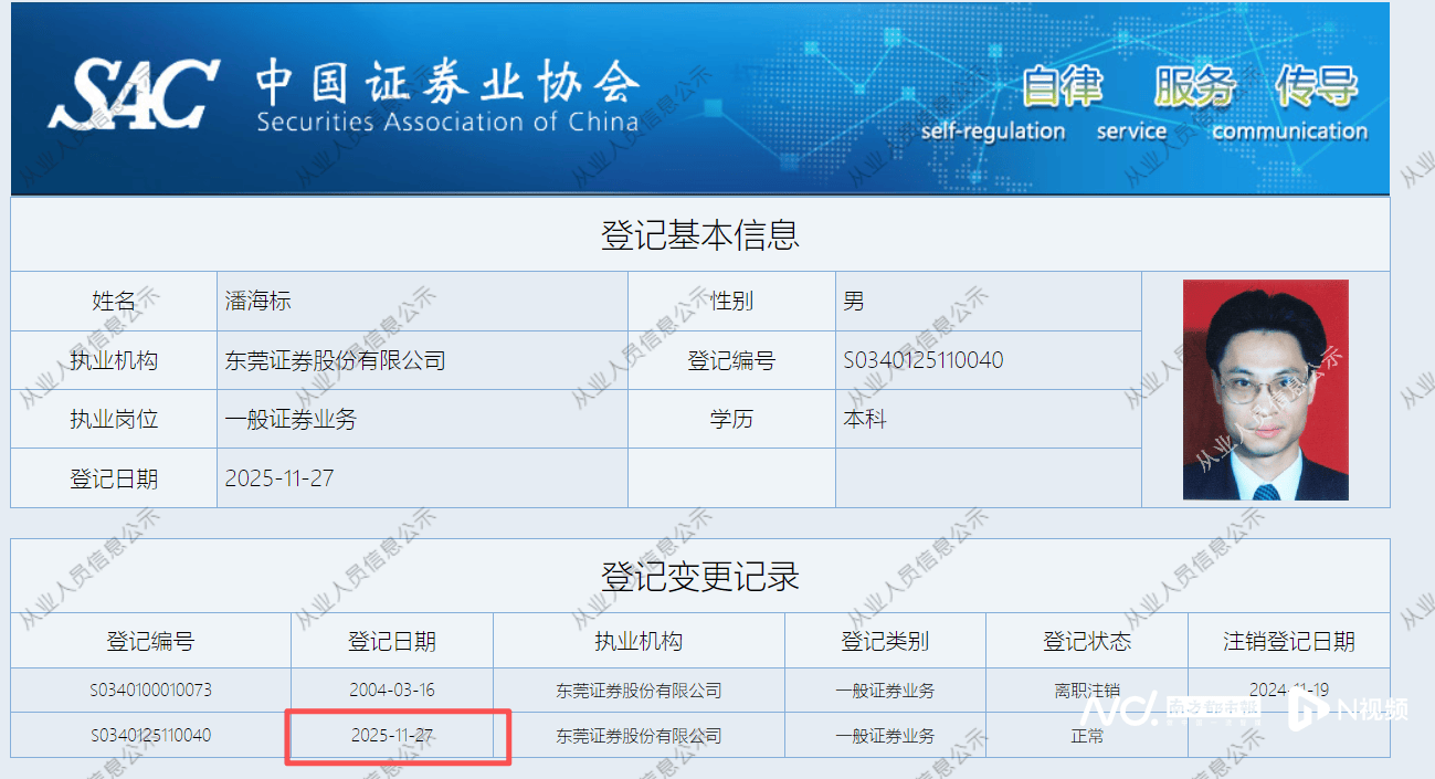 东莞证券换帅，“原离任总裁”潘海标回归担任董事长