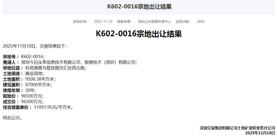 抖音第二总部开工建设，落地深圳